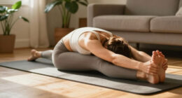 All You Need Is This Simple Yoga Pose To Ease Tight Hips—and You Can Do It From Your Bed